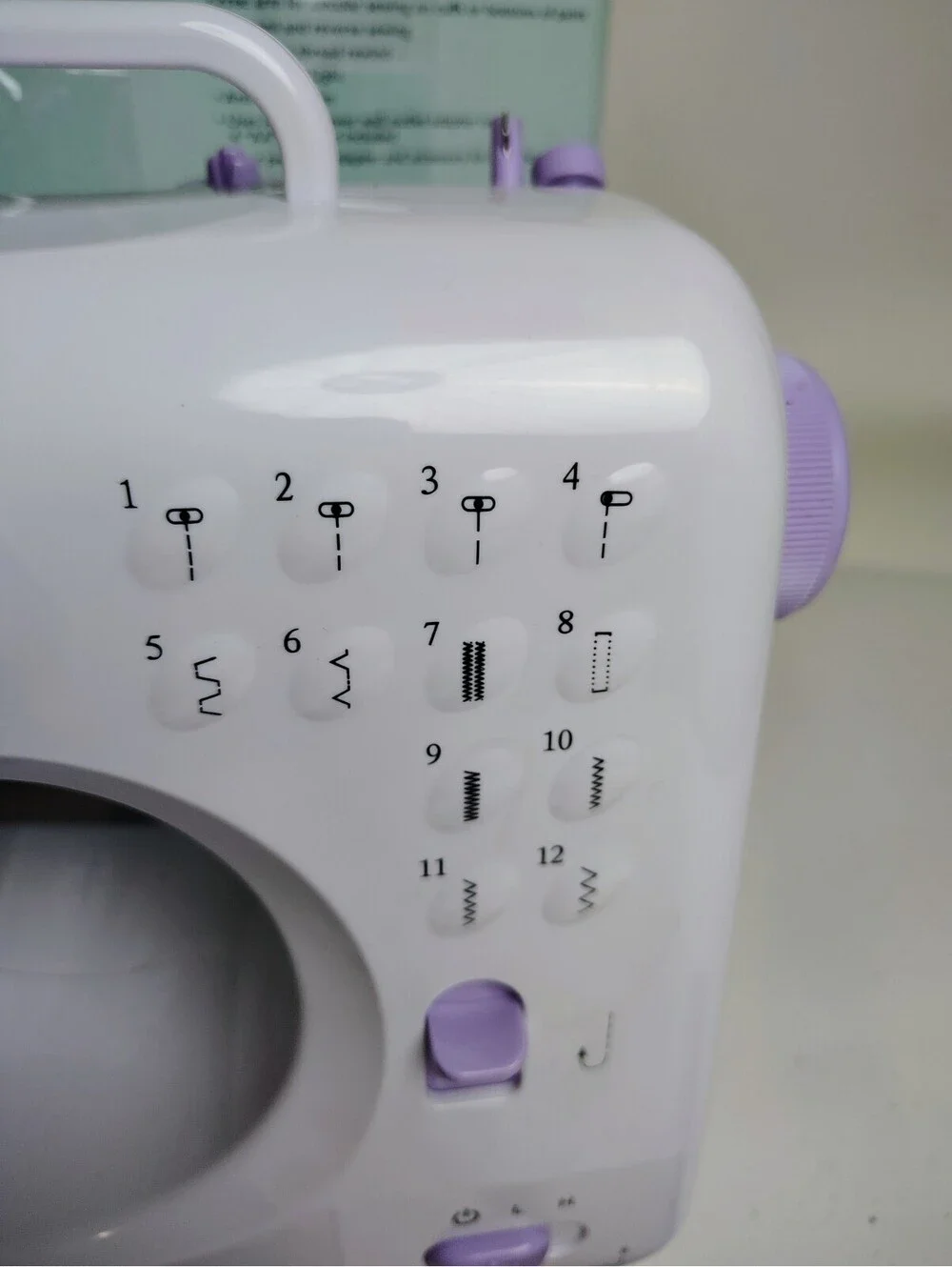 Ambiano 12 Stitch Sewing Machine Portable Compact Kit 16472 White Purple
